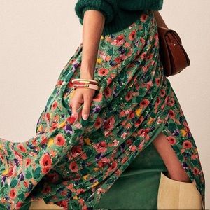 Sezane Nelly skirt in winter garden print size 36